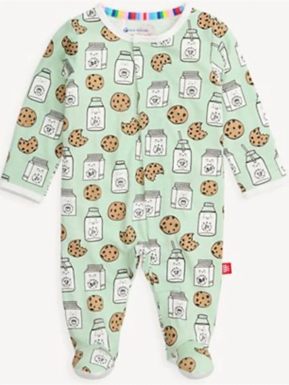 Magnetic Me Legendairy Green Cookies and Milk Print Onesie Sleeper, Newborn